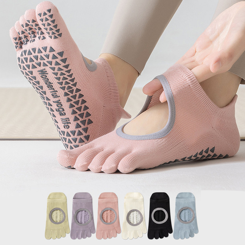 Medias Para Pilates Y Yoga - 여성용 5손가락 요가 양말 전문 미끄럼