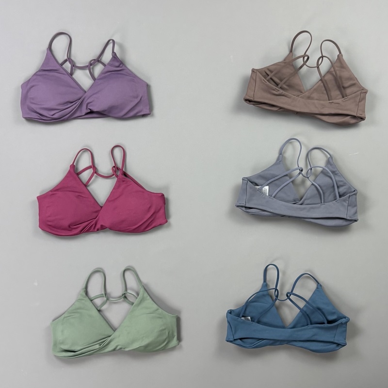 Pilates Yoga Top - 비전 여성 스포츠 브라 V넥 트위스트