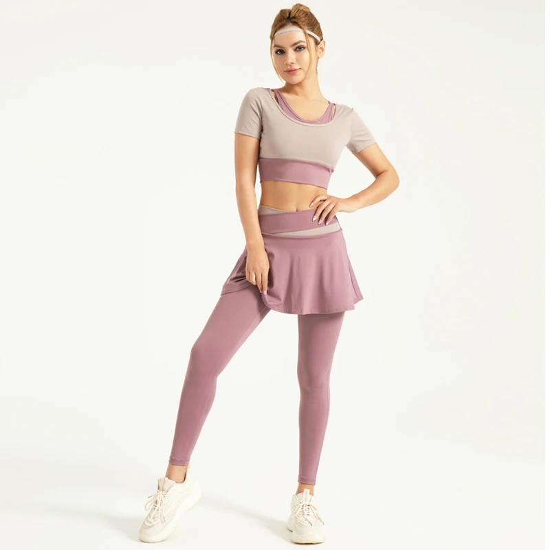 Pilates Yoga Morning - 2pcs 여성 체육관 요가 테니스 스커트