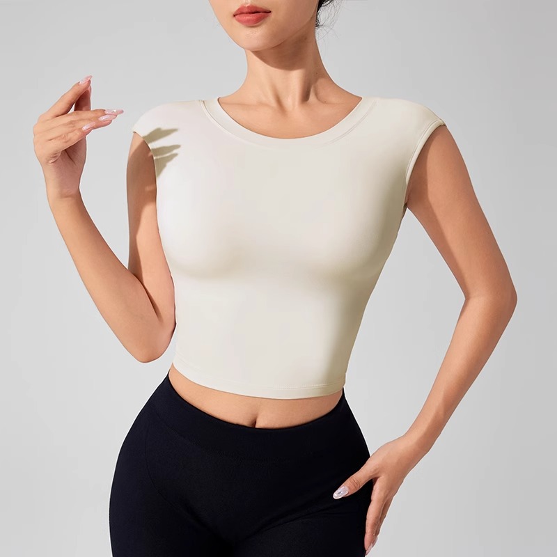고정 가슴 패드가있는 여성용 등받이 피트니스 의류 아름 - Pilates Yoga Top 리뷰 및 가격