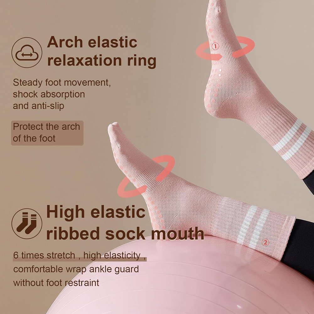 여성용 그립이 있는 요가 필라테스 양말, 바레, 발레, - Pilates Yoga Workout 리뷰 및 가격
