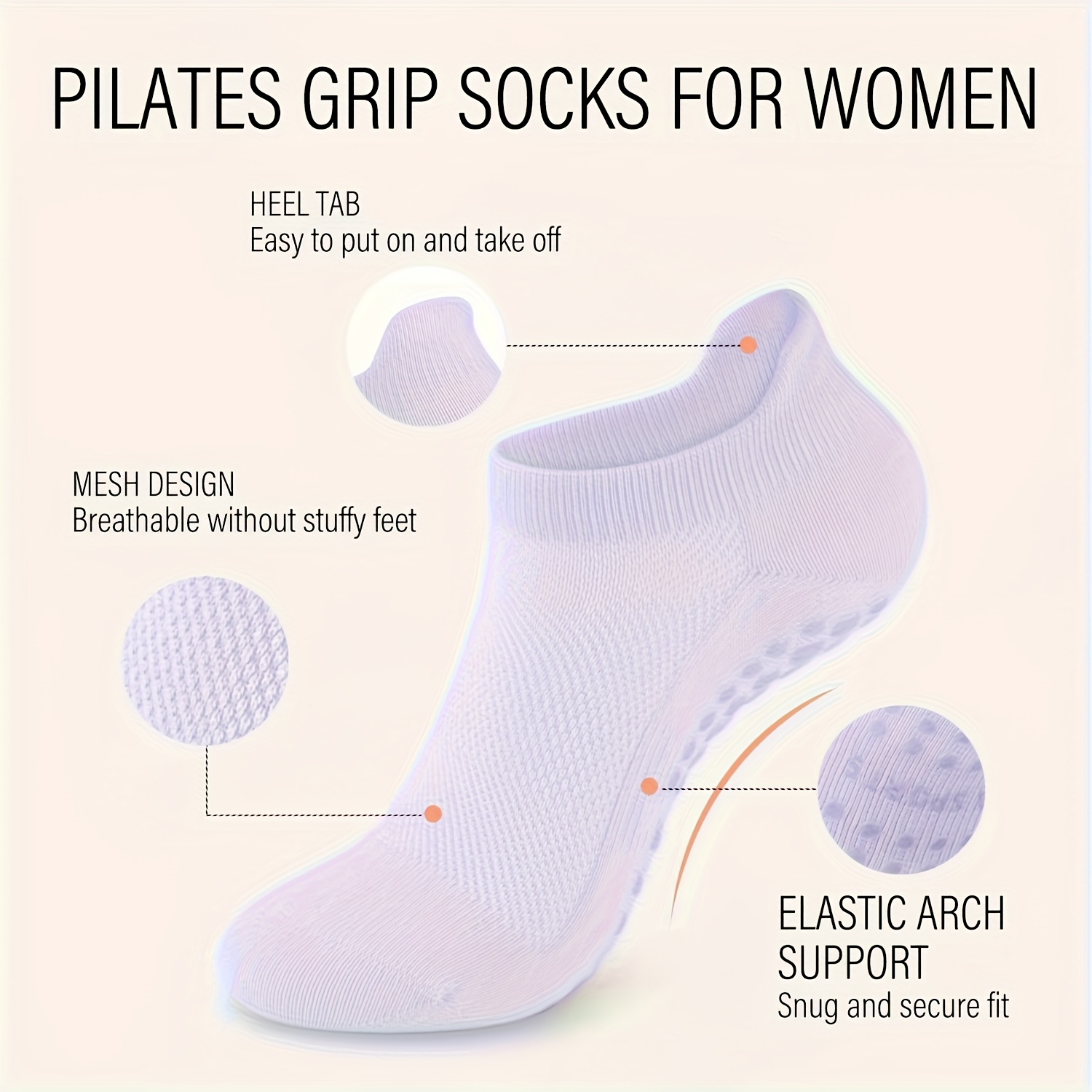 여성용 그립 필라테스 양말 1켤레, 바레 발레 맨발 운 - Medias Para Pilates Y Yoga 리뷰 및 가격