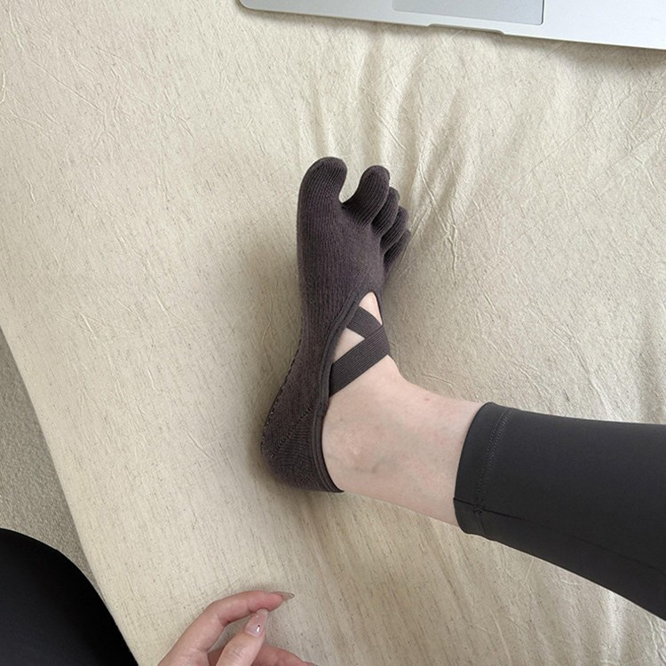 여성용 크리스크로스 스트랩 5발가락 요가 양말, 미끄럼 - Medias Para Pilates Y Yoga 리뷰 및 가격