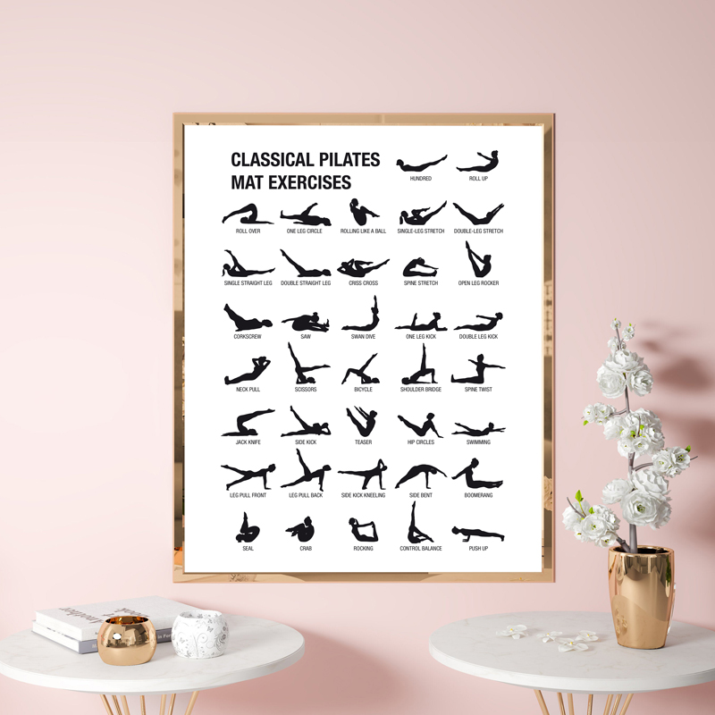 프레임리스 필라테스 운동 차트 포스터 캔버스 프린트,  - Pilates Yoga Workout 리뷰 및 가격
