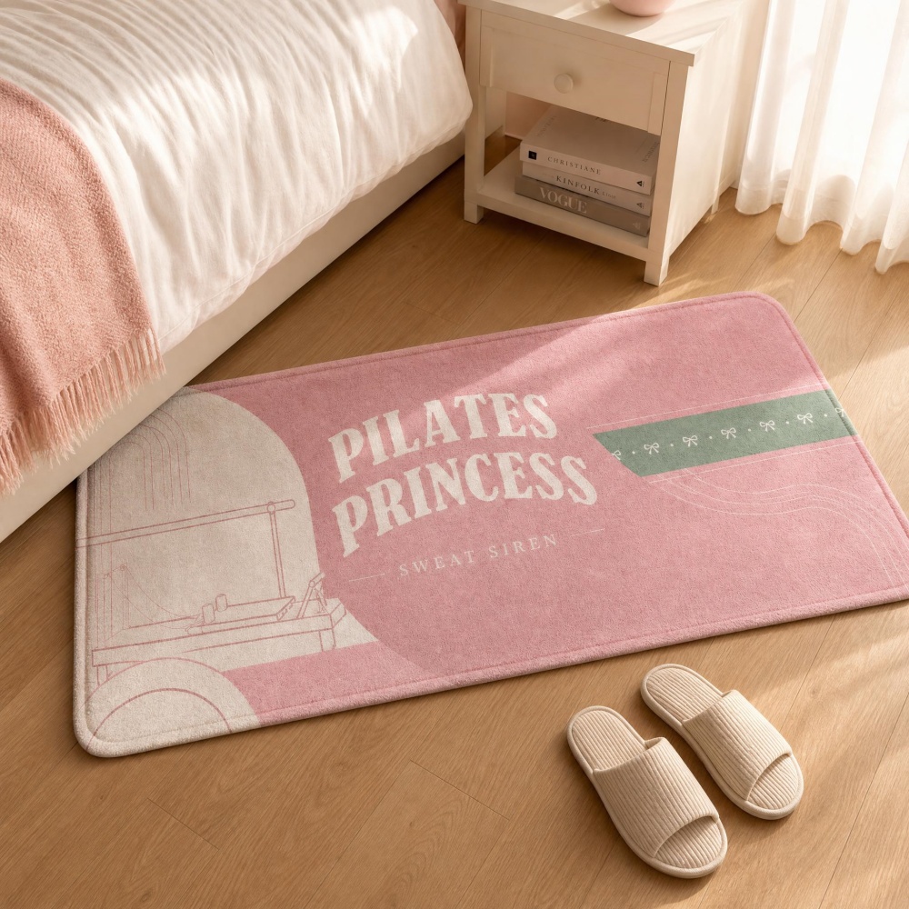 부드러운 플란넬 직사각형 바닥 러그 핑크 필라테스 아트 - Pilates Yoga Garage 리뷰 및 가격
