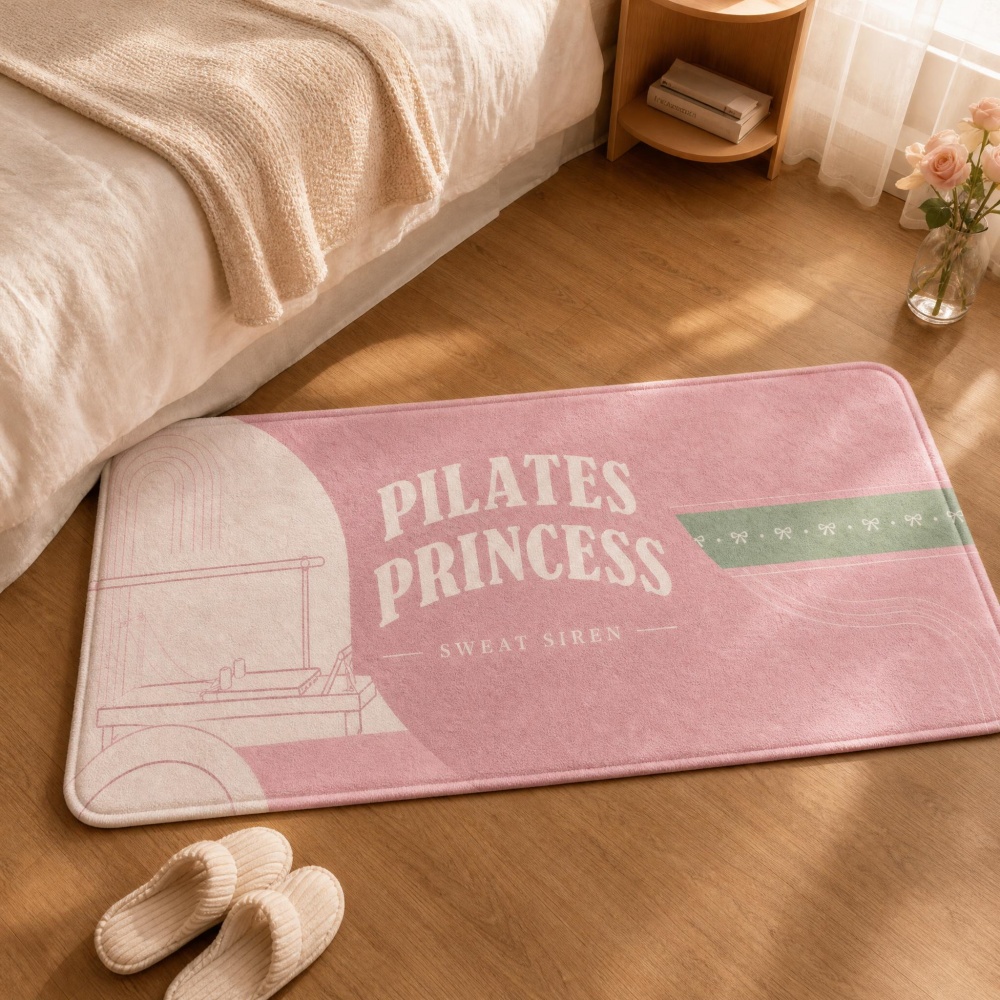 부드러운 플란넬 직사각형 바닥 러그 핑크 필라테스 아트 - Pilates Yoga Garage 리뷰 및 가격
